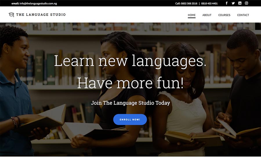 A picture of The Language Studio website